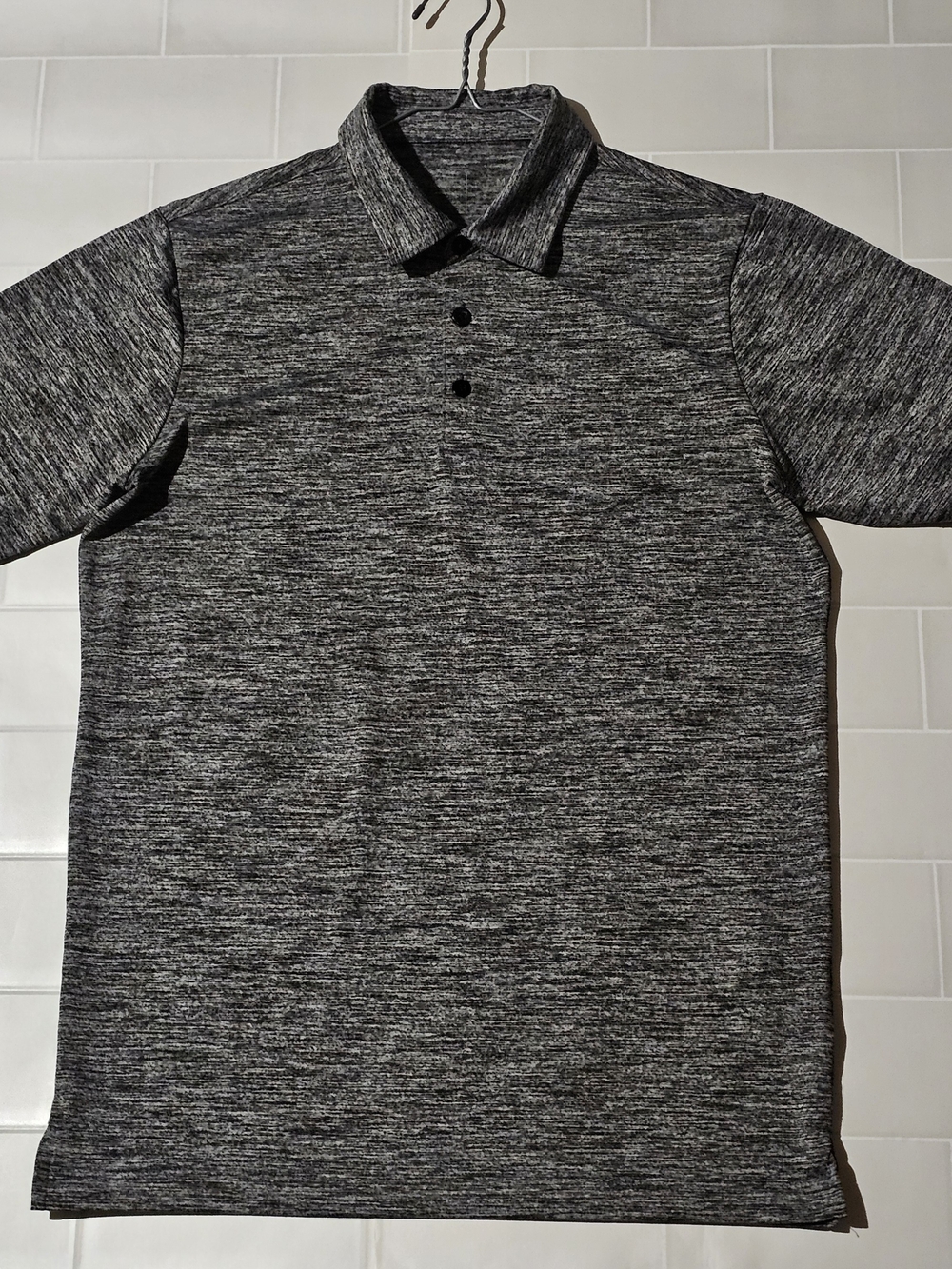 Antigua Apple Creek Golf Polo Shirt Medium Heather Grey Poly Spandex Men's